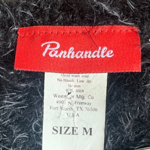 Panhandle Fuzzy Soft Southwestern Open Cardigan Sweater Sz M Black 106H - Picture 6 of 7
